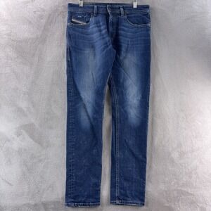 Diesel Jeans Mens Size 30x30 Blue Slim Straight Faded Wash Denim Casual Everyday